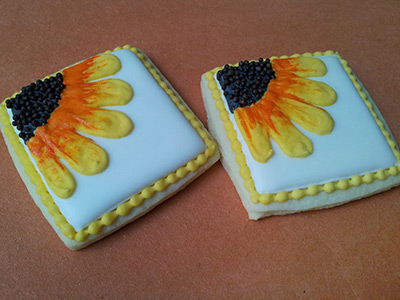 Biscoitos Decorados de Girassol Biscoitos Decorados de Girassol
