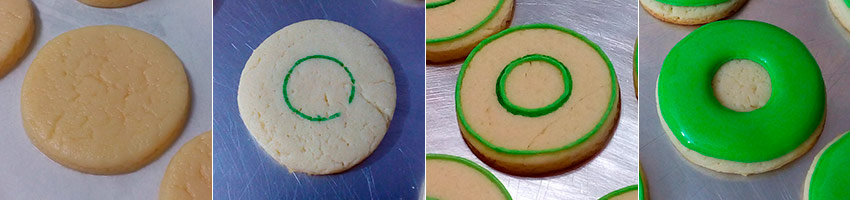 Biscoitos Decorados de Guirlandas de Natal Biscoitos Decorados de Guirlandas de Natal
