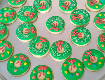 Biscoitos Decorados de Guirlandas de Natal Biscoitos Decorados de Guirlandas de Natal