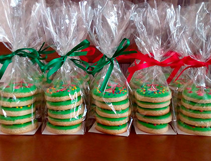 Biscoitos Decorados de Guirlandas de Natal Biscoitos Decorados de Guirlandas de Natal