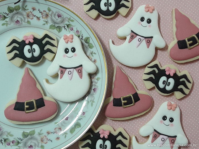 Biscoitos Decorados de Halloween Biscoitos Decorados de Halloween