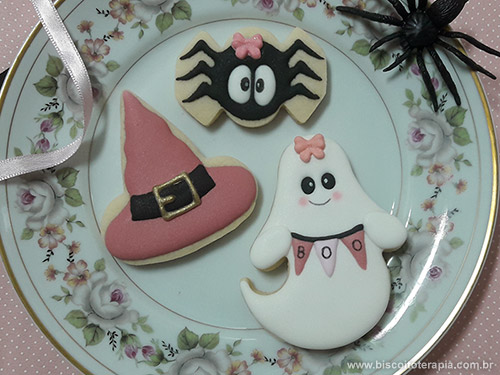 Biscoitos Decorados de Halloween Biscoitos Decorados de Halloween