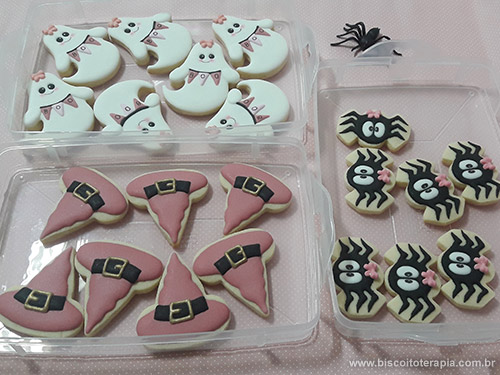 Biscoitos Decorados de Halloween Biscoitos Decorados de Halloween