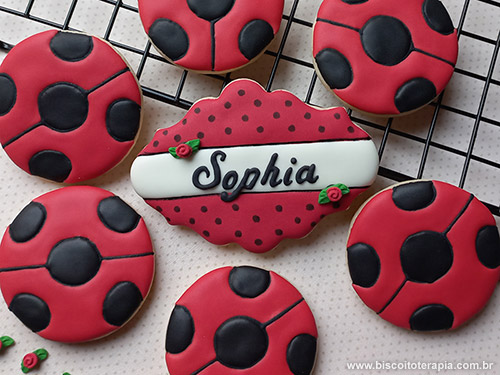 Biscoitos Decorados da Ladybug de Miraculous