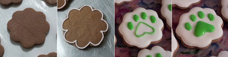 Biscoitos Decorados de Osso e Patinha Verdes