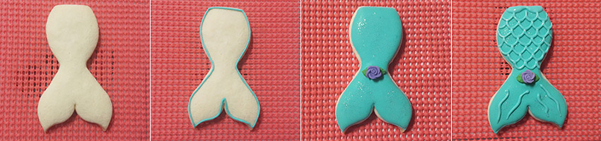 Biscoitos Decorados da Pequena Sereia Biscoitos Decorados da Pequena Sereia
