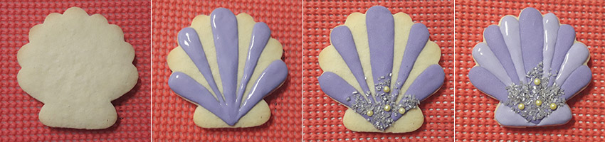 Biscoitos Decorados da Pequena Sereia Biscoitos Decorados da Pequena Sereia