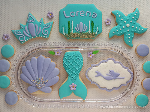 Biscoitos Decorados da Pequena Sereia