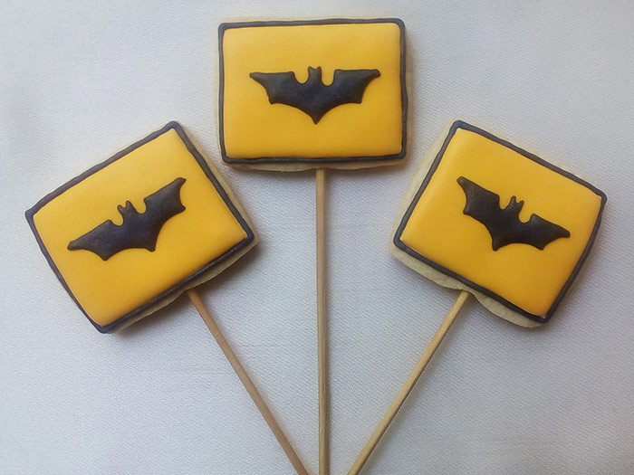Biscoitos Decorados Pirulitos do Batman Biscoitos Decorados Pirulitos do Batman