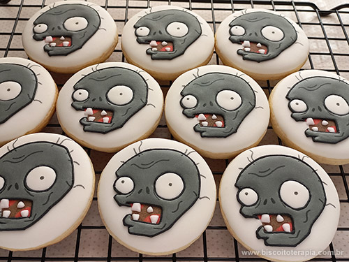 Biscoitos Decorados de Plants vs Zombies Biscoitos Decorados de Plants vs Zombies