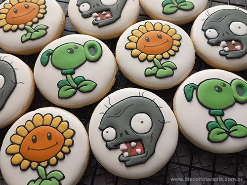 Biscoitos Decorados de Plants vs Zombies Biscoitos Decorados de Plants vs Zombies