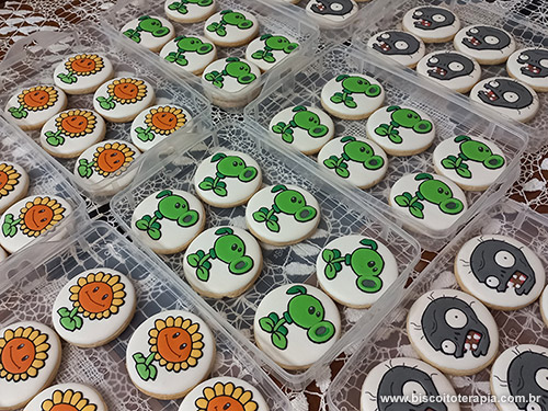 Biscoitos Decorados de Plants vs Zombies Biscoitos Decorados de Plants vs Zombies