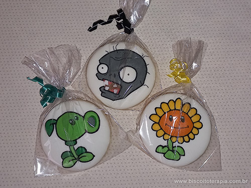 Biscoitos Decorados de Plants vs Zombies Biscoitos Decorados de Plants vs Zombies