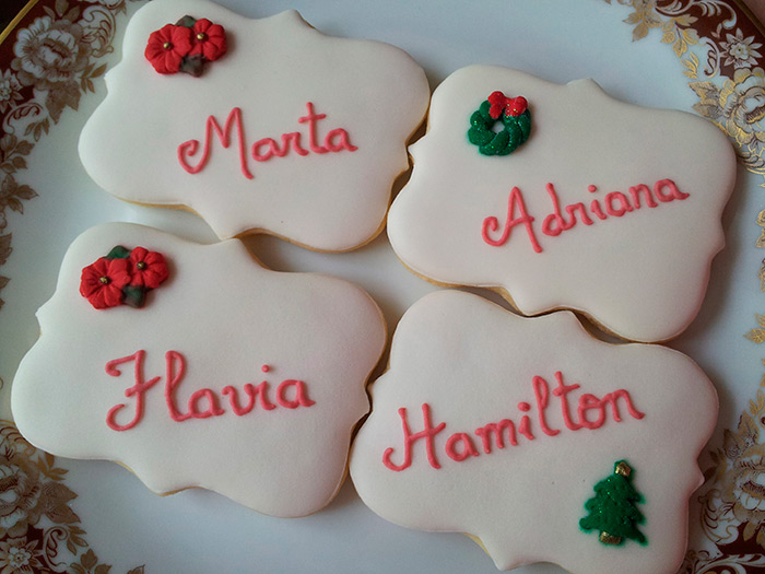 Biscoitos Decorados Plaquinhas de Natal