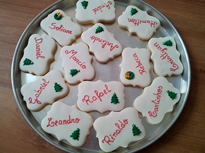 Biscoitos Decorados Plaquinhas de Natal