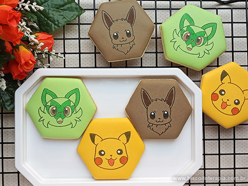 Biscoitos Decorados de Pokémon Fofo Biscoitos Decorados de Pokémon Fofo