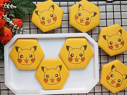 Biscoitos Decorados de Pokémon Fofo Biscoitos Decorados de Pokémon Fofo