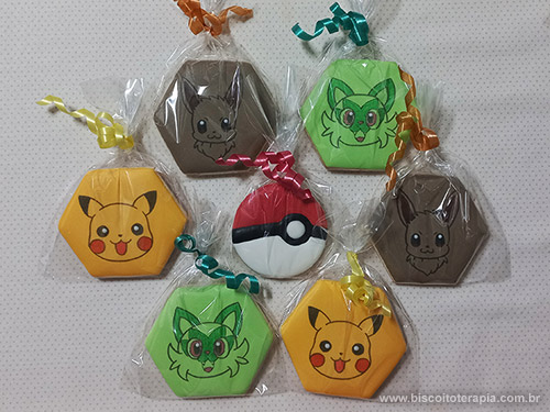 Biscoitos Decorados de Pokémon Fofo Biscoitos Decorados de Pokémon Fofo