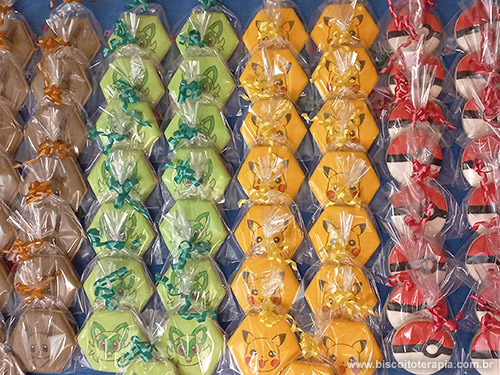 Biscoitos Decorados de Pokémon Fofo Biscoitos Decorados de Pokémon Fofo