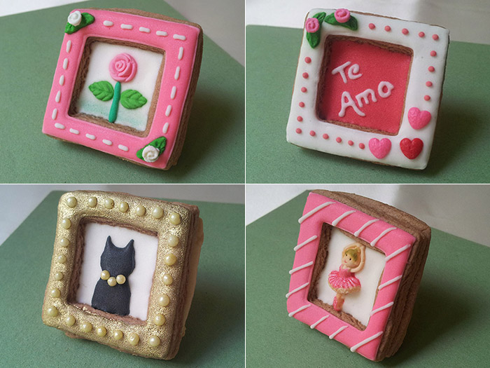 Biscoitos Decorados de Porta Retrato em 3D Biscoitos Decorados de Porta Retrato em 3D