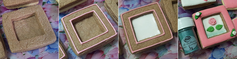 Biscoitos Decorados de Porta Retrato em 3D Biscoitos Decorados de Porta Retrato em 3D