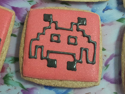 Biscoitos Decorados de Space Invaders Biscoitos Decorados de Space Invaders