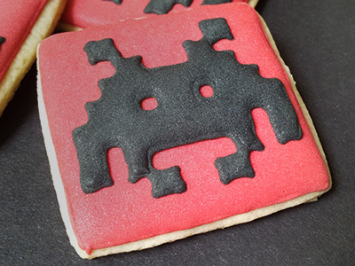 Biscoitos Decorados de Space Invaders Biscoitos Decorados de Space Invaders
