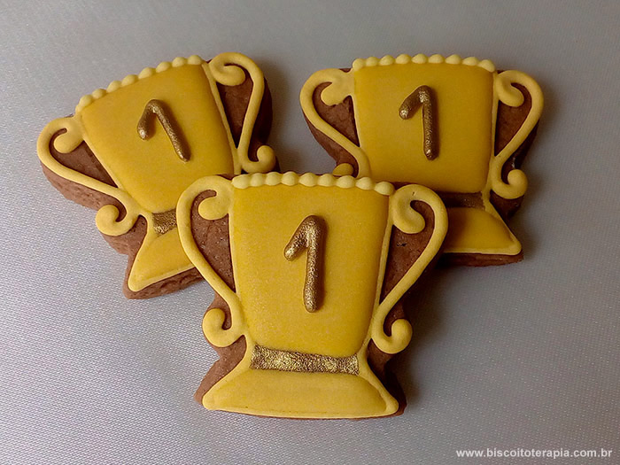 Biscoitos Decorados de Troféu Biscoitos Decorados de Troféu