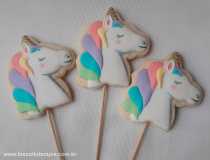 Biscoitos Decorados de Unicórnios Biscoitos Decorados de Unicórnios