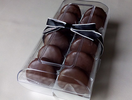 Biscoitos de Baunilha cobertos com Chocolate